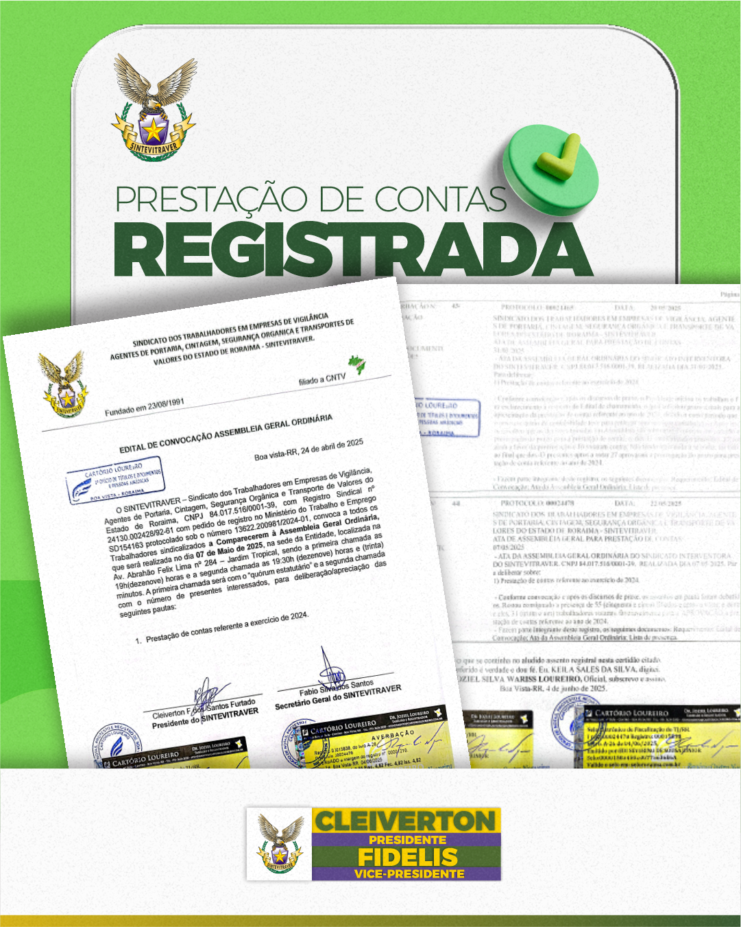 SINTEVITRAVER registra prestação de contas e reafirma compromisso com a transparência sindical