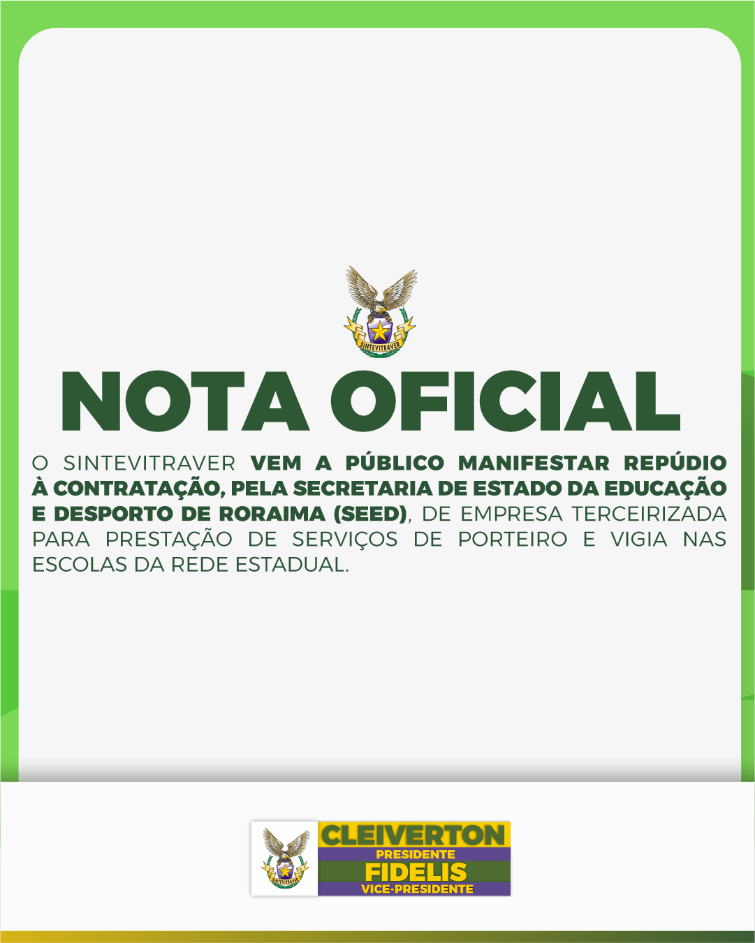 SINTEVITRAVER repudia contratação terceirizada da SEED e estuda medidas jurídicas para suspender a decisão